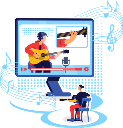 Tutorial de guitarra on-line  Ilustração