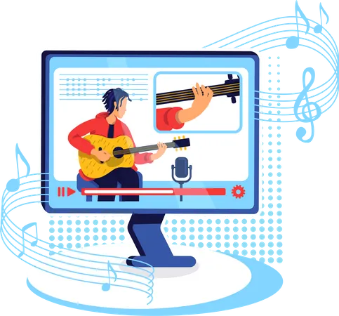 Tutoriel de guitare sur Internet  Illustration