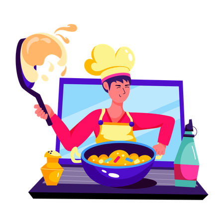 Tutoriel vidéo de cuisine  Illustration