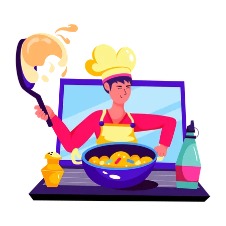 Tutoriel vidéo de cuisine  Illustration