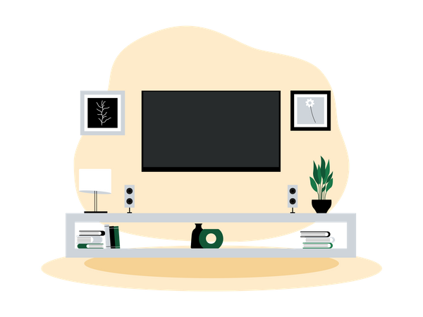 Tv cabinet  イラスト