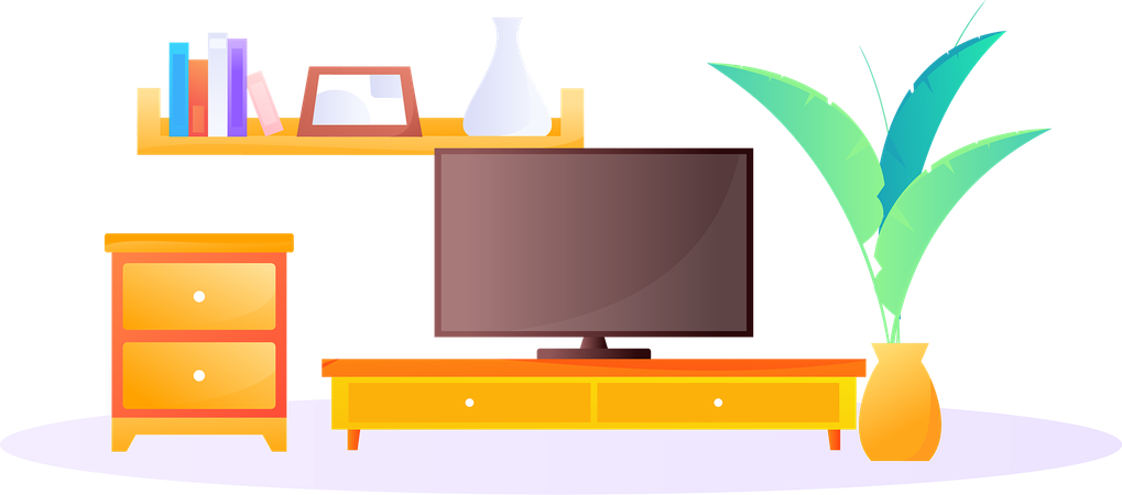 Tv table in living room  Illustration