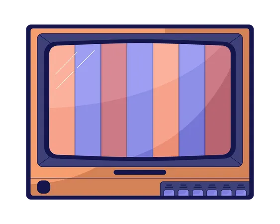 Televisor antiguo sin pantalla de señal  Ilustración