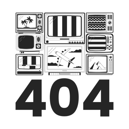 Tv without signals error 404  Illustration