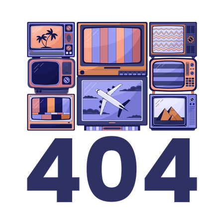 Tv without signals error 404  Illustration