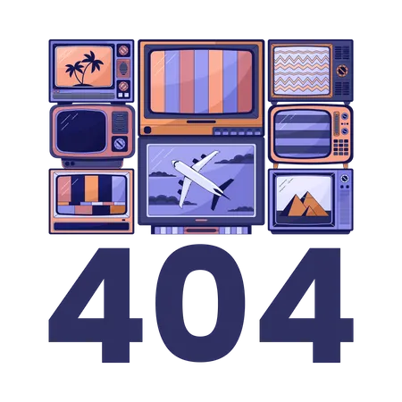 Tv without signals error 404  Illustration