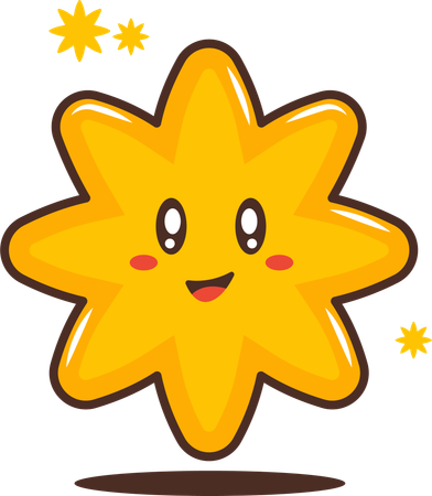 Twinkling Little Star with Happy Expression  Illustration