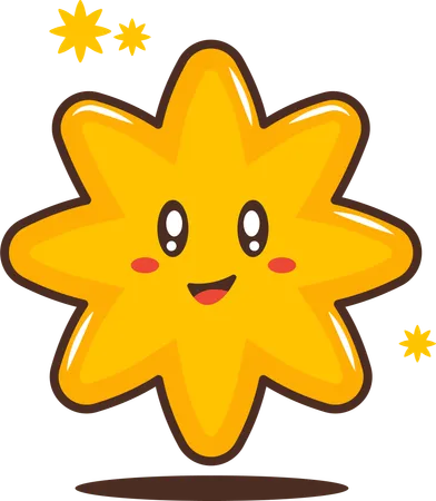 Twinkling Little Star with Happy Expression  Illustration