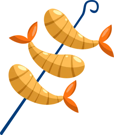This Illustration Shows Whimsical Fish Sticks With A Twist Adorned With Orange Fins Ideal For Bringing A Fun Element To Seafood Menus Or Childrens Food Promotions These Fish Sticks Are Both Charming And Appetizing Illustration