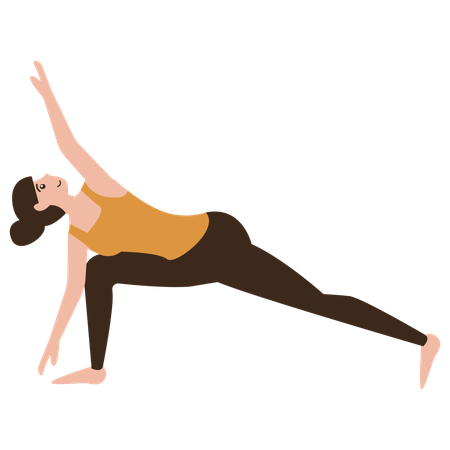 Twisting triangle yoga pose  Illustration