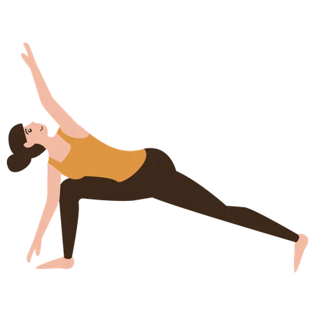 Twisting triangle yoga pose  Illustration