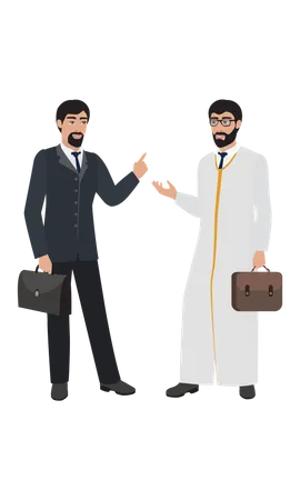 Two arm businessman doing business discussion  Illustration