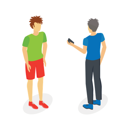 Two boys talking  Illustration