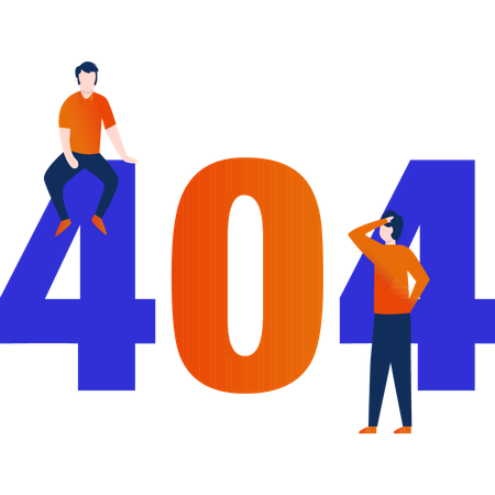 Two boys with 404 errors Illustration