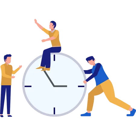 Two Boys working on time management  Illustration