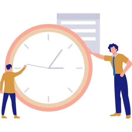 Boys Talking About Time Managment Illustration