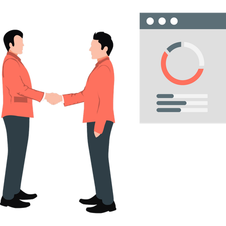 Two business investors shaking hands  Illustration