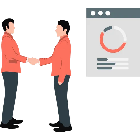 Two business investors shaking hands  Illustration