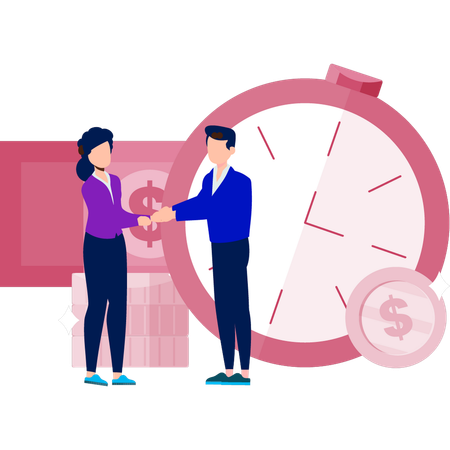 Two business partners are shaking hands  Illustration