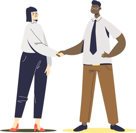 Two business people shake hands Illustration