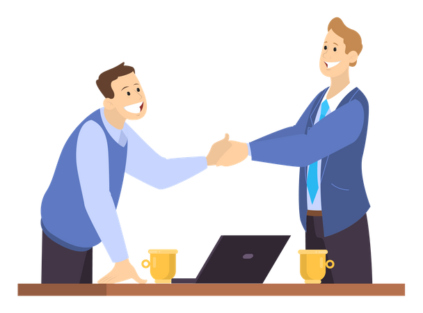 Two business people shake hands as result of agreement  Illustration