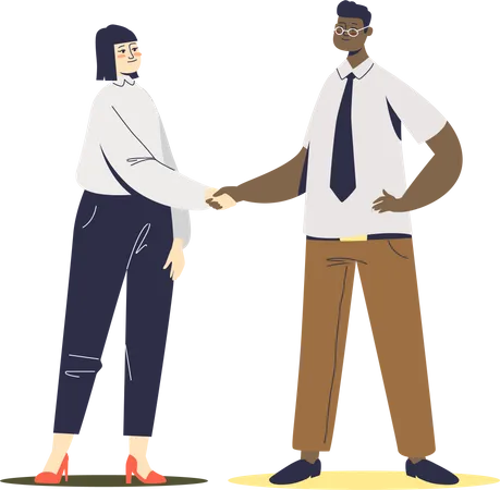 Two business people shake hands  Illustration