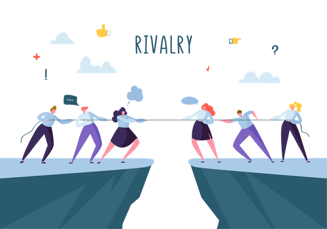 Two business team competing with each other Illustration