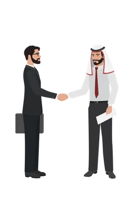 Two businessman doing business deal  Illustration
