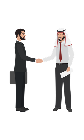 Two businessman doing business deal  Illustration