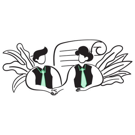 Two Businessman doing business deal  Illustration