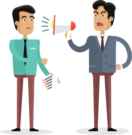 Two businessman having conflict in business  Illustration