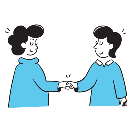 Two Businessman Shaking Hands  Illustration