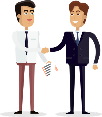 Two Businessman Shaking Hands  Illustration