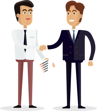 Two Businessman Shaking Hands  Illustration