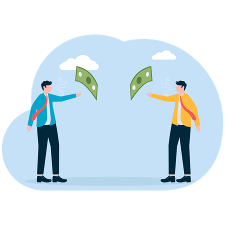 Two Businessman sharing finance  Illustration