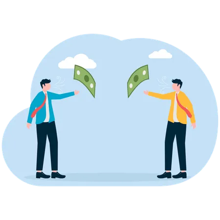 Two Businessman sharing finance  Illustration