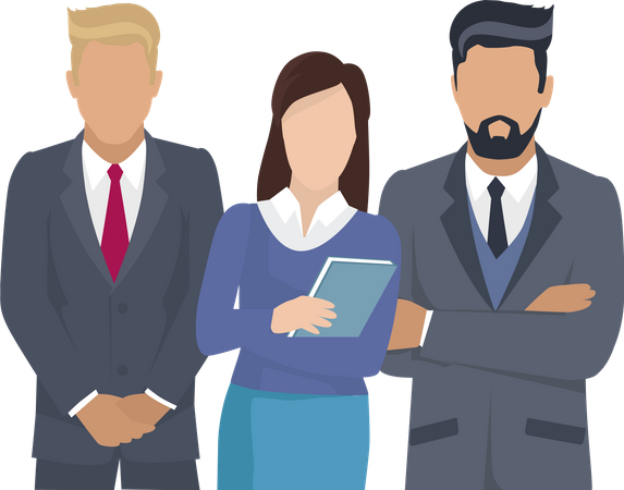 Two businessmen and one business woman  Illustration