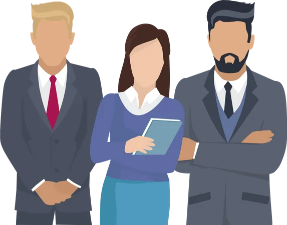 Two businessmen and one business woman  Illustration
