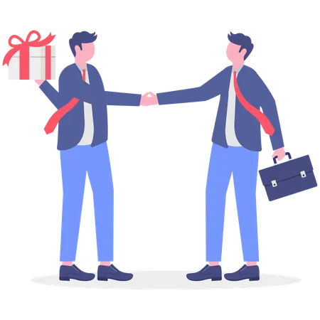 Two Businessmen doing business deal  Illustration