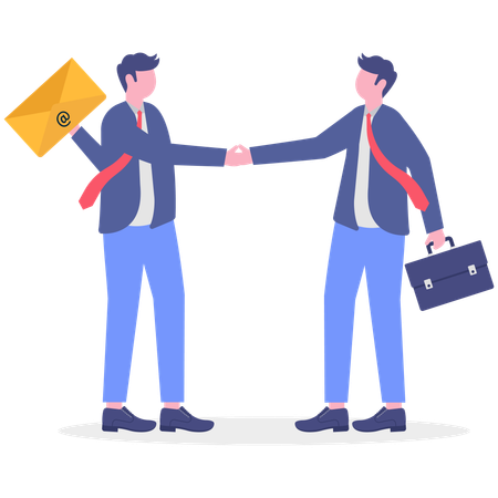 Two Businessmen doing business deal  Illustration