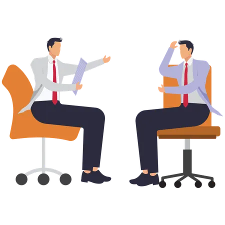 Two businessmen doing business discussion  Illustration