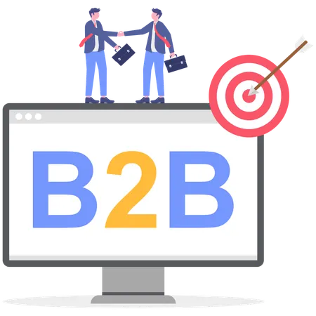 Two businessmen doing business to business deal  Illustration