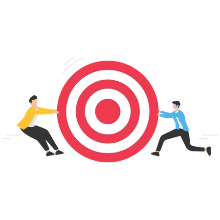 Competitive Strategies For Business Target Compete For Customers Scramble For Market Share Illustration