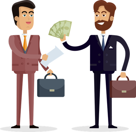 Two Businessmen Making business deal  Illustration