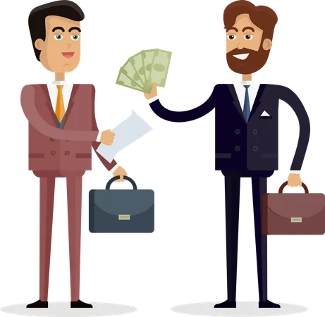 Two Businessmen Making business deal  Illustration