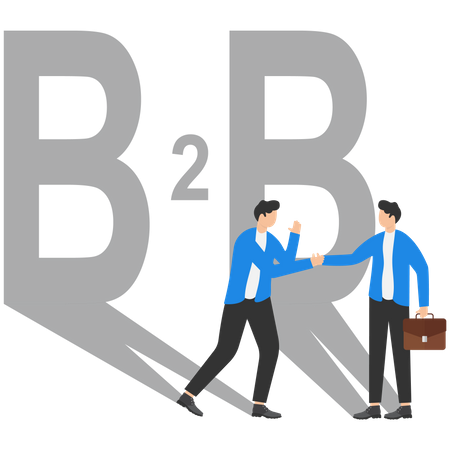 Two businessmen shaking hand  Illustration