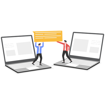 Two businessmen sharing business chat  Illustration