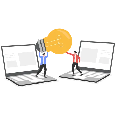 ビジネスアイデアを共有する2人のビジネスマン  イラスト