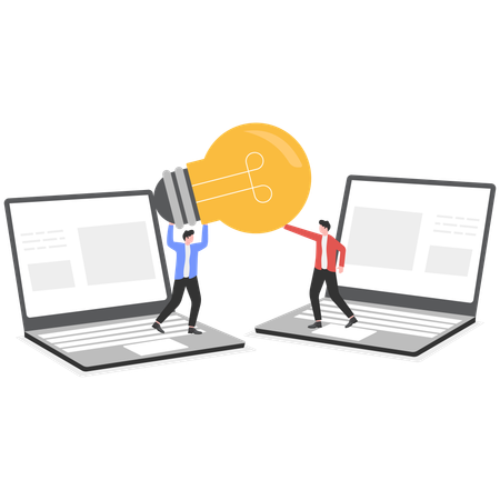 Two businessmen sharing business idea  Illustration