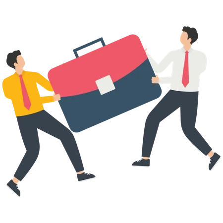 Two businessmen snatching a briefcase  Illustration